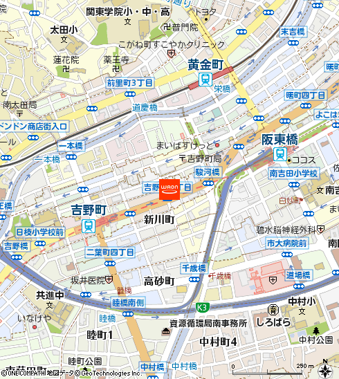 マックスバリュエクスプレス横浜吉野町店付近の地図